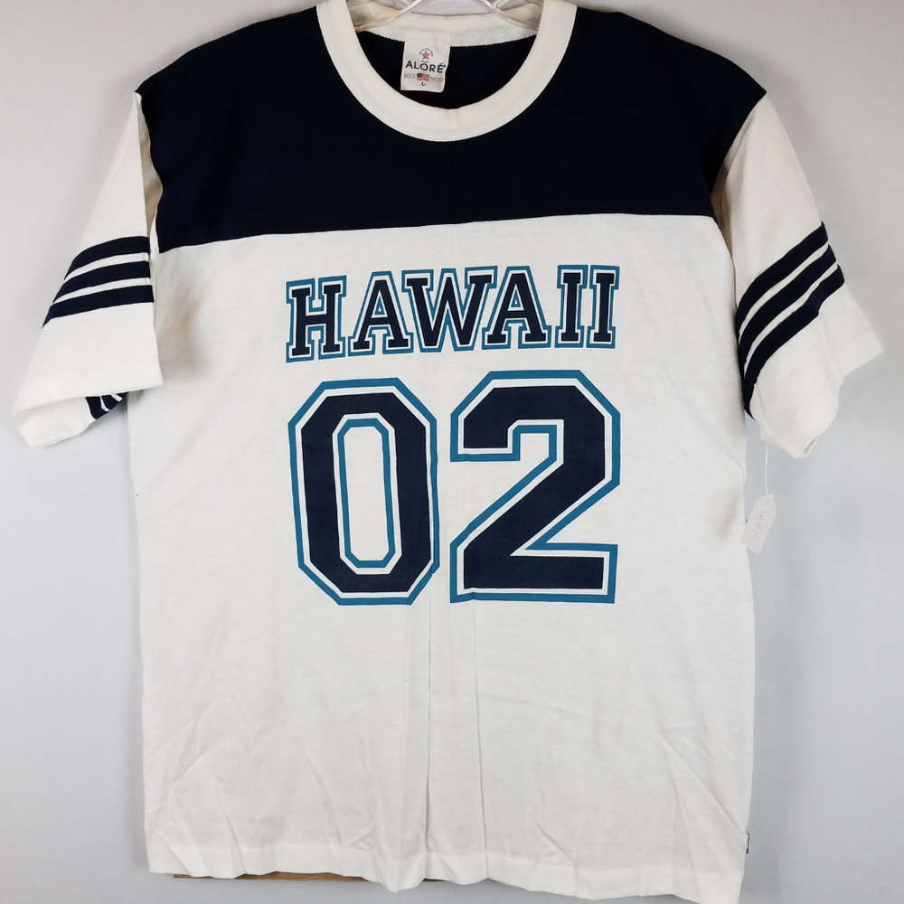 Vtg Alore 80s Hawaii Ringer T Shirt Single Stitch